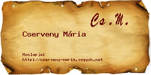 Cserveny Mária névjegykártya