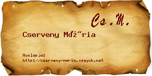 Cserveny Mária névjegykártya