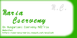 maria cserveny business card